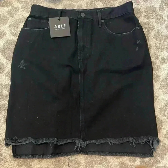 ABLE Laida Denim Skirt Raw Hem Size 29/8 NWT - Picture 4 of 6